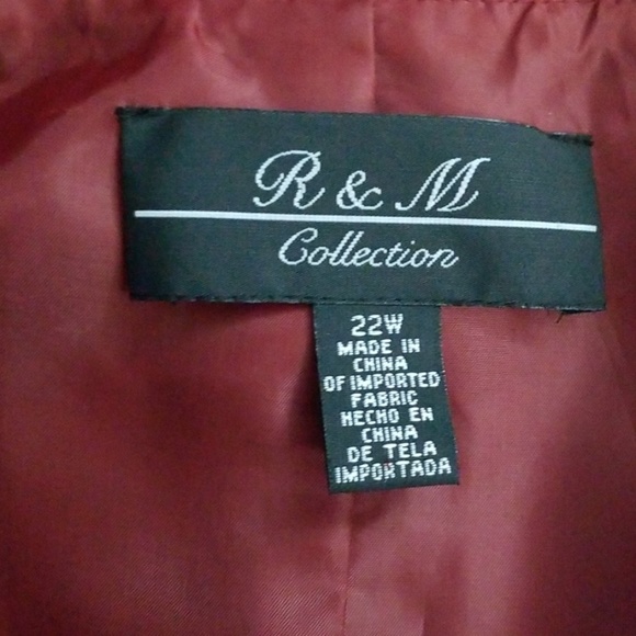 R & M Burgundy Chiffon Blazer - Picture 6 of 7